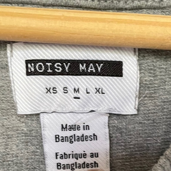 Noisy May Gray Sweatshirt with Elbow Stripe - Picture 8 of 9